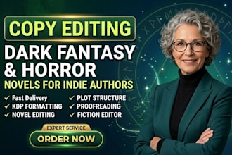 copy edit your dark fantasy or horror novel for indie authors on kdp