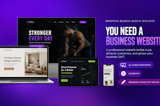 design wordpress website development as wordpress developer for business website