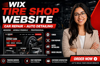 build wix tire shop website car repair auto detaling car detailing website