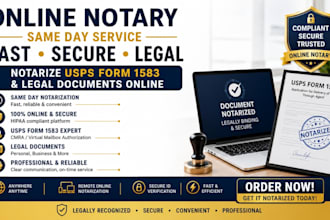 fast online notary for usps form 1583 and legal documents