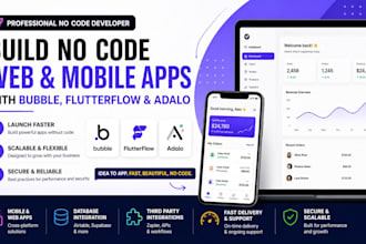 build no code web and mobile apps with bubble flutterflow and adalo