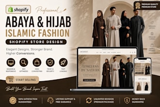 design shopify abaya hijab khimar islamic fashion ecommerce store