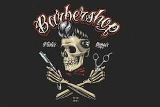 design vintage barber shop logo for your brand