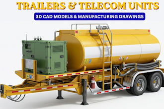 design trailers, telecom towers, and cows with 3d models and drawings