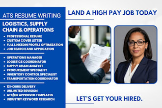 write logistics, supply chain, operations manager, procurement, transport resume