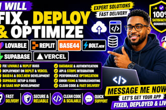 fix vibe coded app lovable replit base44 vercel supabase backend code cleanup