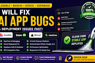 fix lovable app base44 web app bugs vercel supabase vibe coded app code cleanup