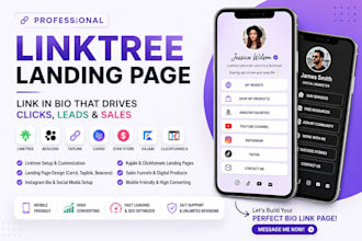 setup your bio link landing page with linktree, beacon page, linkpop, taplink
