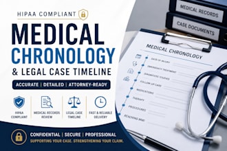 create hipaa compliant medical chronology and legal case timeline