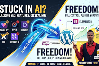 convert wix, lovable, replit, durable or hostinger ai to wordpress elementor