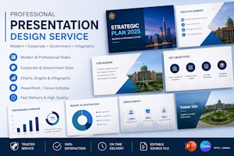 design modern corporate and government presentation slides