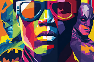 design an amazing superhero pop art