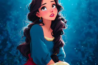 beautiful portrait in disney cartoon