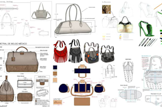 design your backpack, handbag, bag, purse, luggage, and make a tech pack