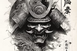 create super artistic tattoo designs in japanese style