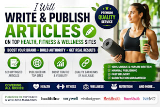 write and publish your articles on top health fitness and wellness sites