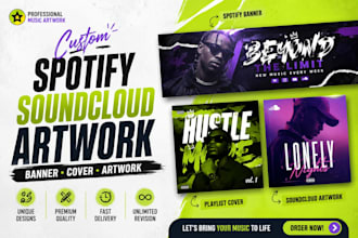design professional spotify banner, playlist cover, and soundcloud artwork