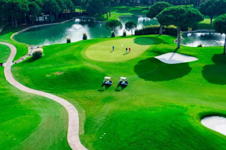 create 3d golf facility, mini golf, park and simulator design realistic render