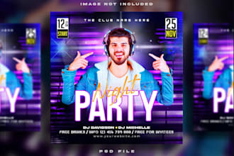 design a night club party social media post for your event