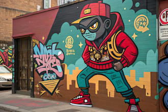 make urban graffiti style artwork for your business