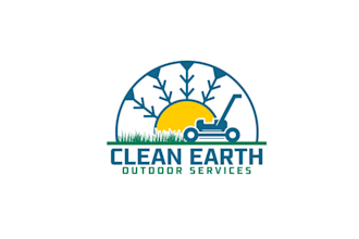 make lawn mow company logo with electric powered equipment