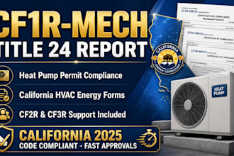 cf1r mech title 24 report for heat pump installation california permit