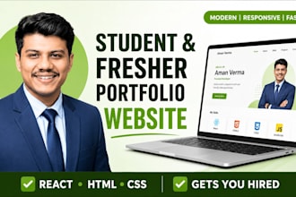 build a portfolio website for students and freshers using react or HTML