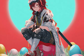 draw cute anime couple and original character art