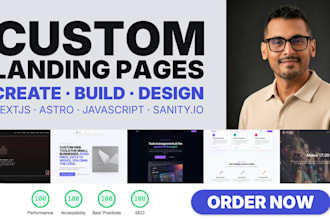 build a fast modern landing page in nextjs or astro