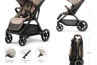 create baby stroller and baby bathtub cad product designs