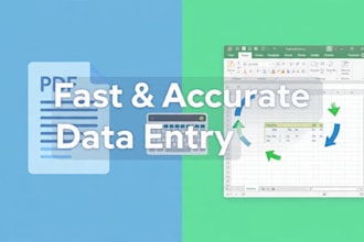 do fast and accurate data entry, PDF to excel, copy typing