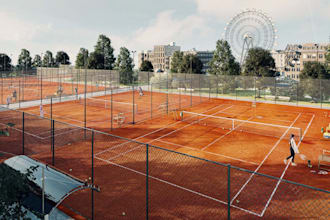 2d plan to 3d visualize,multiple tennis courts, commercial sport facility render