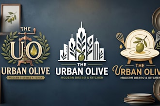 design a modern restaurant logo and food branding identity