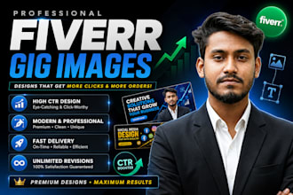 design eye catching fiverr gig images for more orders