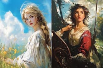 oil style portraits fine art artwork