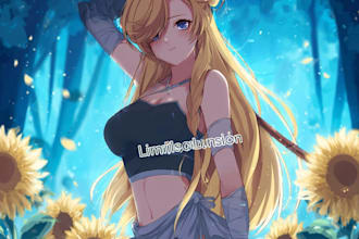 draw aesthetic anime character illustration