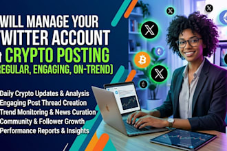 manage twitter account with regular crypto posting