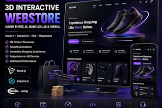 build custom 3d interactive websute using threejs, babylon js and webgl