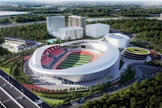 build 2d,3d stadium render,sports complex landscape,padel court,field design,cgi
