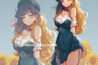 design anime style artwork for vtuber and streamers