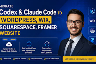 migrate codex claude code website to wordpress wix squarespace framer website