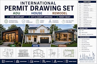 create adu, house and remodel permit drawings