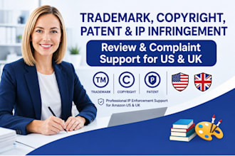handle trademark patent copyright IP infringement complaints US UK amazon