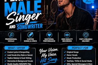 be your perfect male singer and songwriter