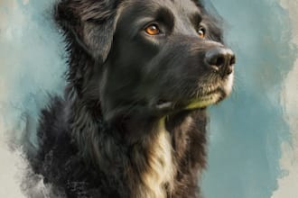 draw minimalist pet line art portrait