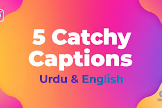 write catchy urdu and english instagram tiktok captions