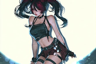 create detailed anime fan art illustrations