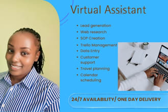 be your executive virtual assistant for admin support