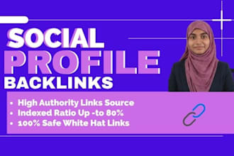 create  manual profile backlinks on high da websites for SEO