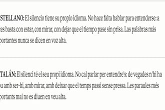 traduciré tus textos entre castellano y catalán con precisión y naturalidad
